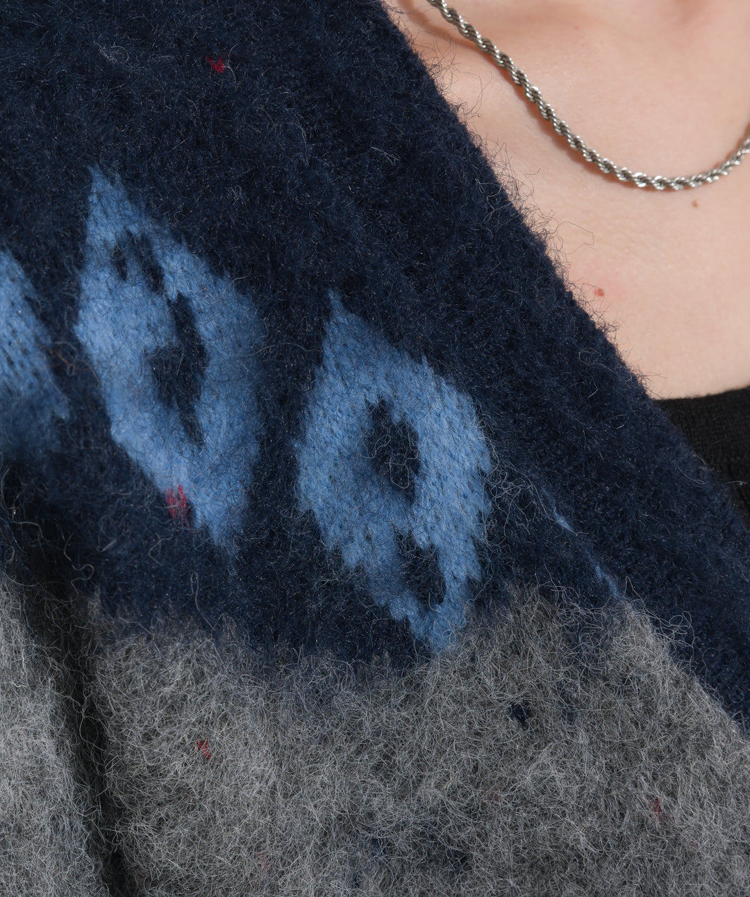 ノルディック柄シャギーニットカーディガン