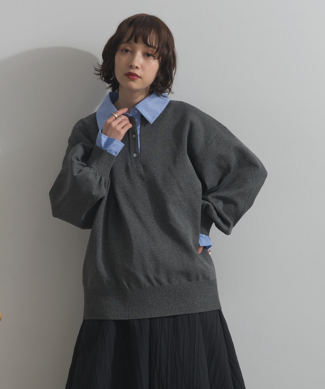 襟付きポロトップス