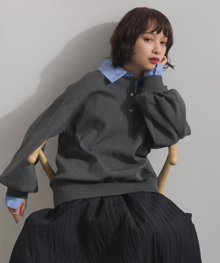 襟付きポロトップス