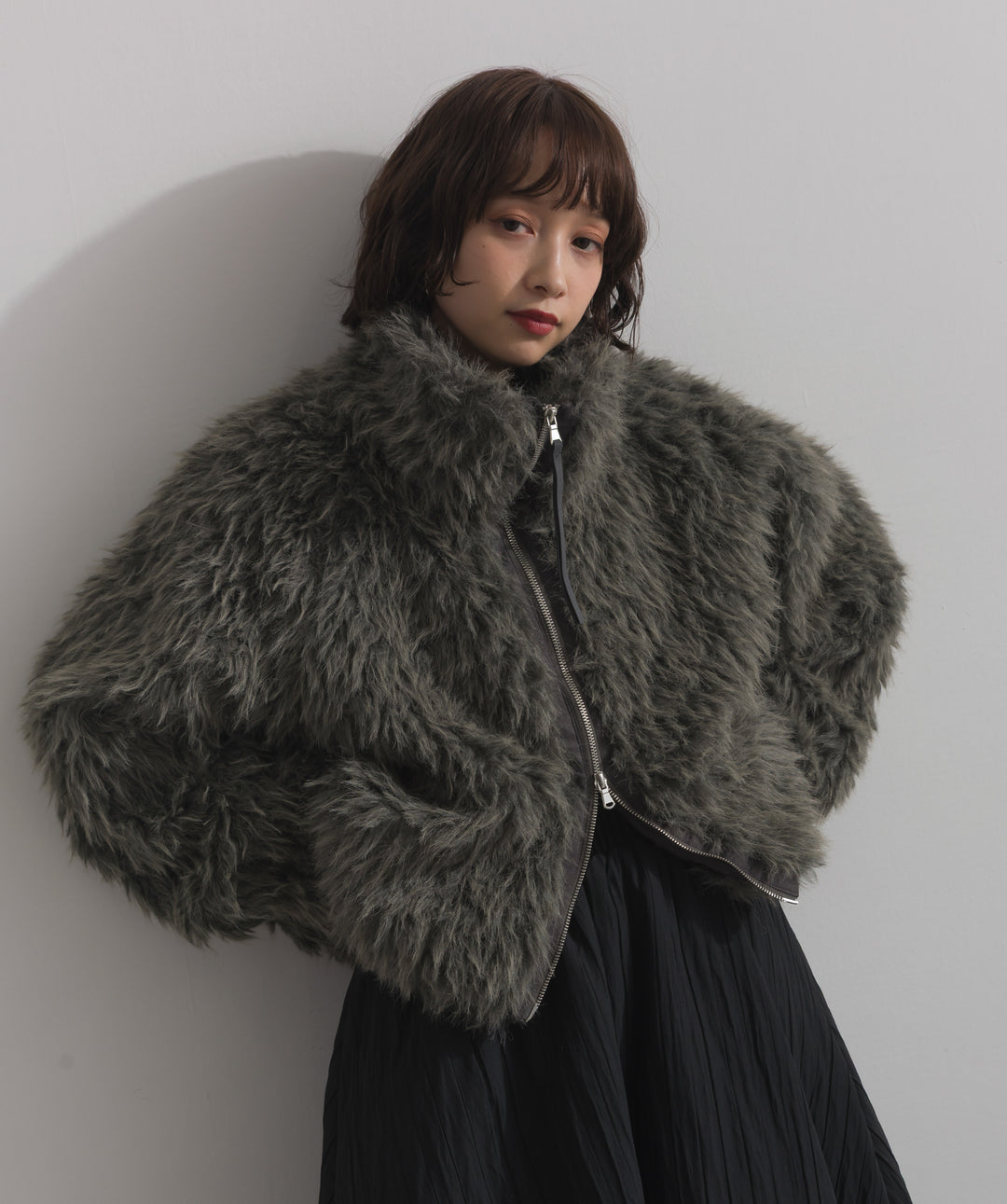 ミックスシープファースタンドブルゾン