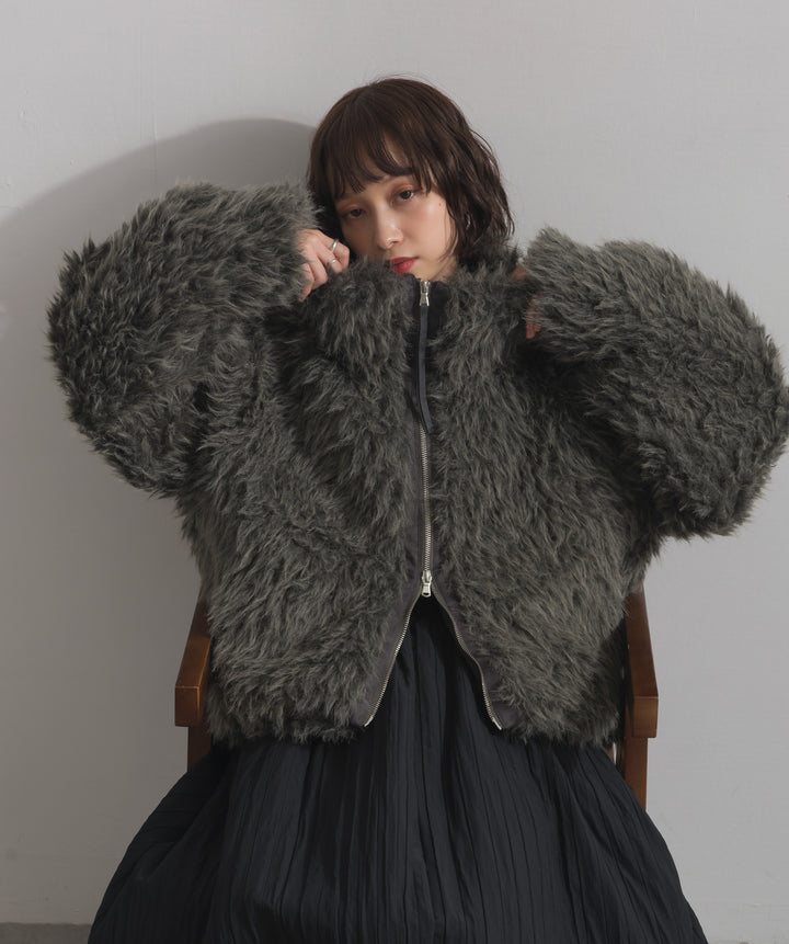 ミックスシープファースタンドブルゾン