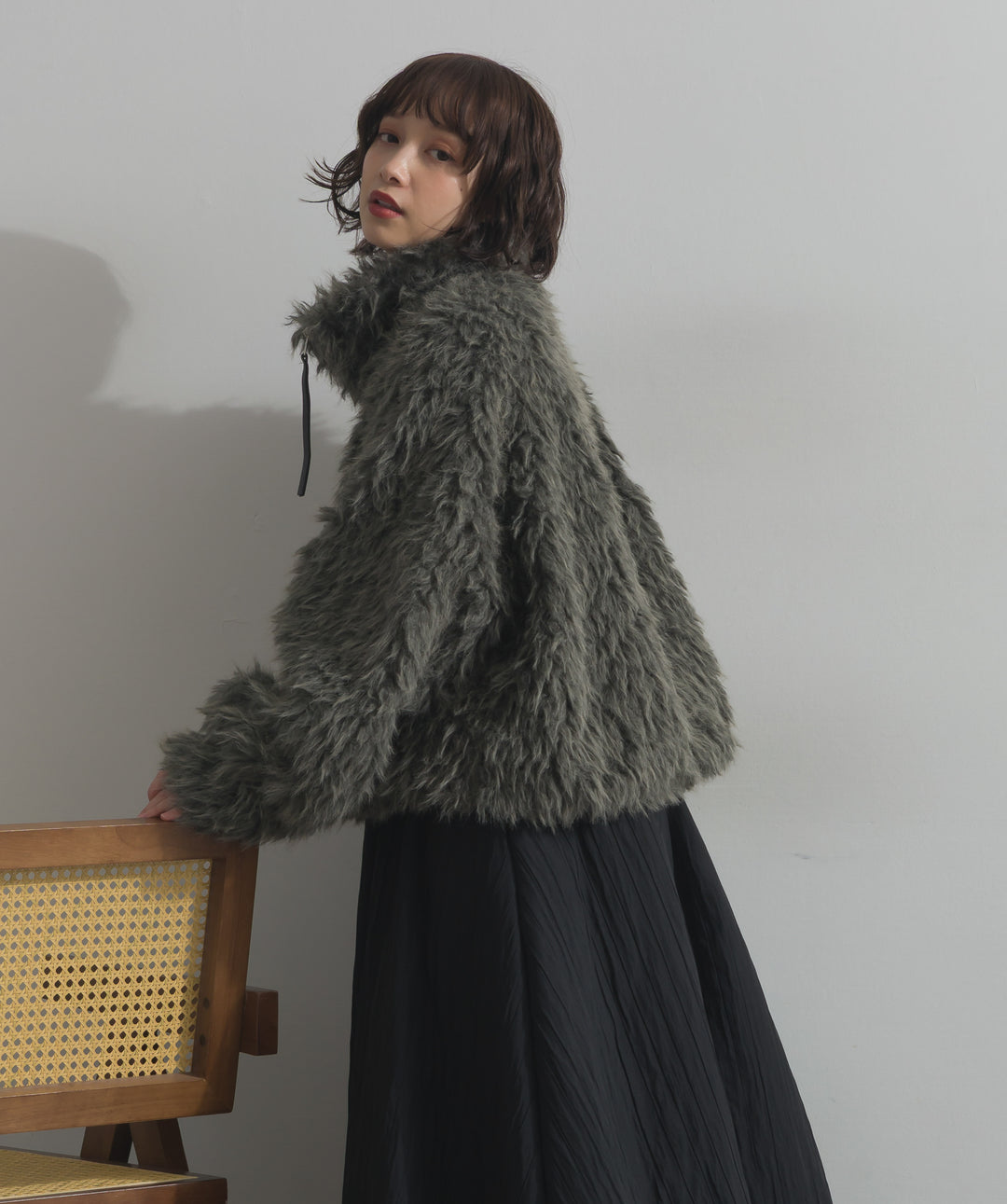 ミックスシープファースタンドブルゾン