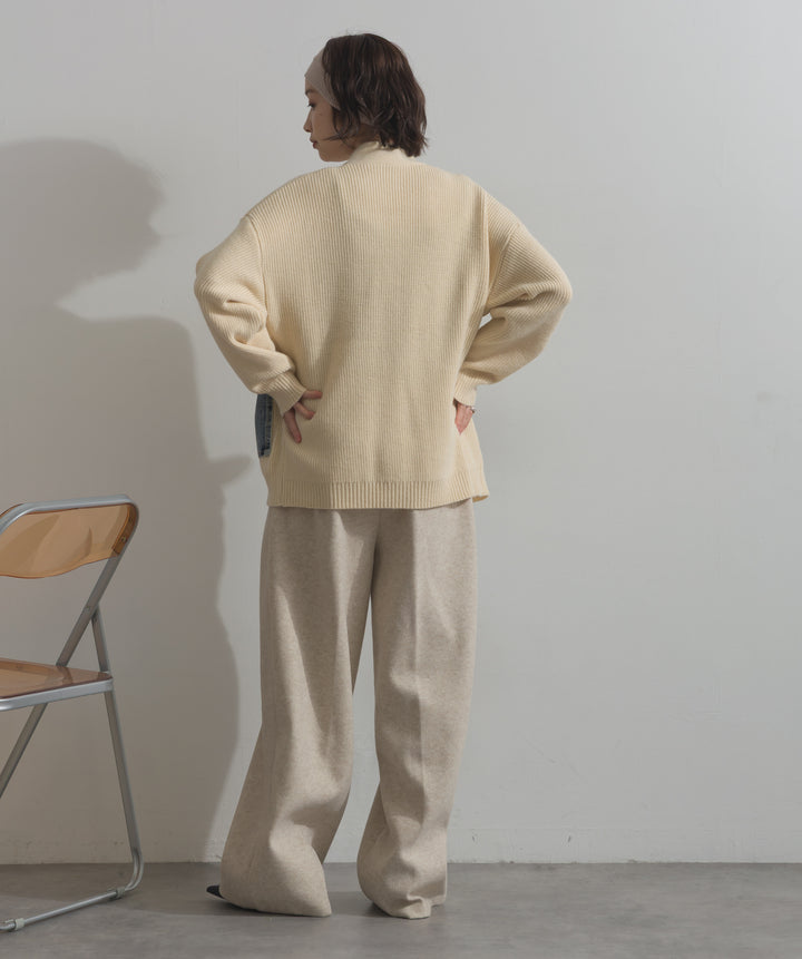 デニムポケットジップニットカーディガン