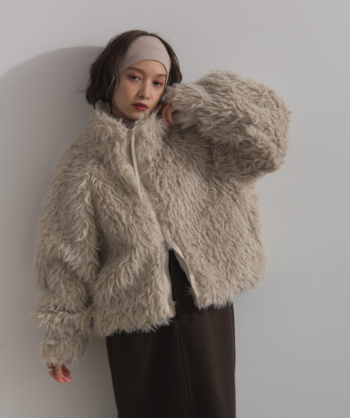 ミックスシープファースタンドブルゾン