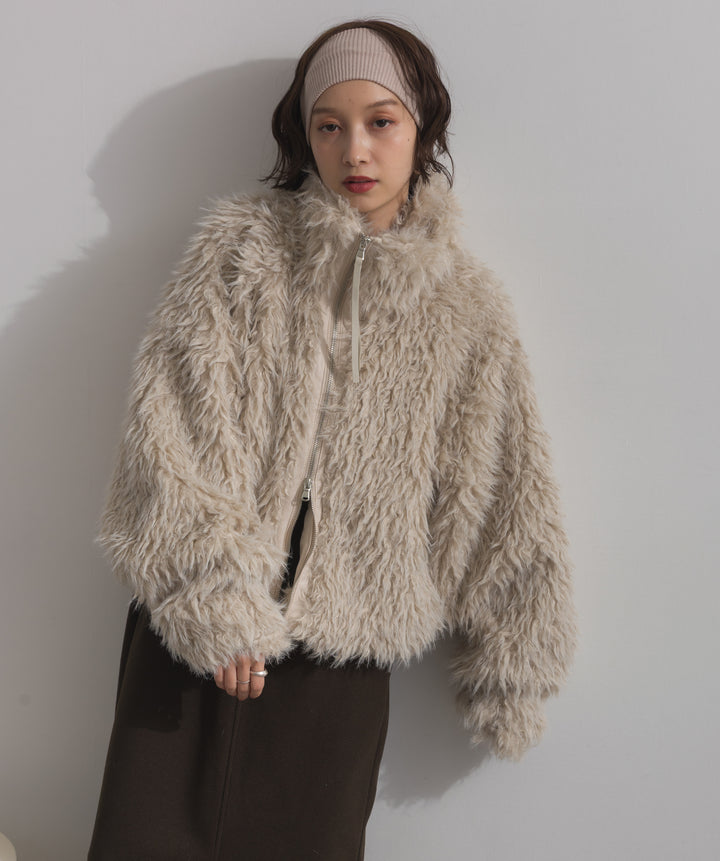 ミックスシープファースタンドブルゾン