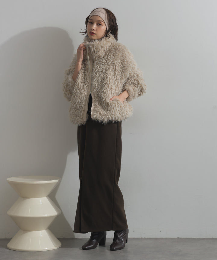 ミックスシープファースタンドブルゾン