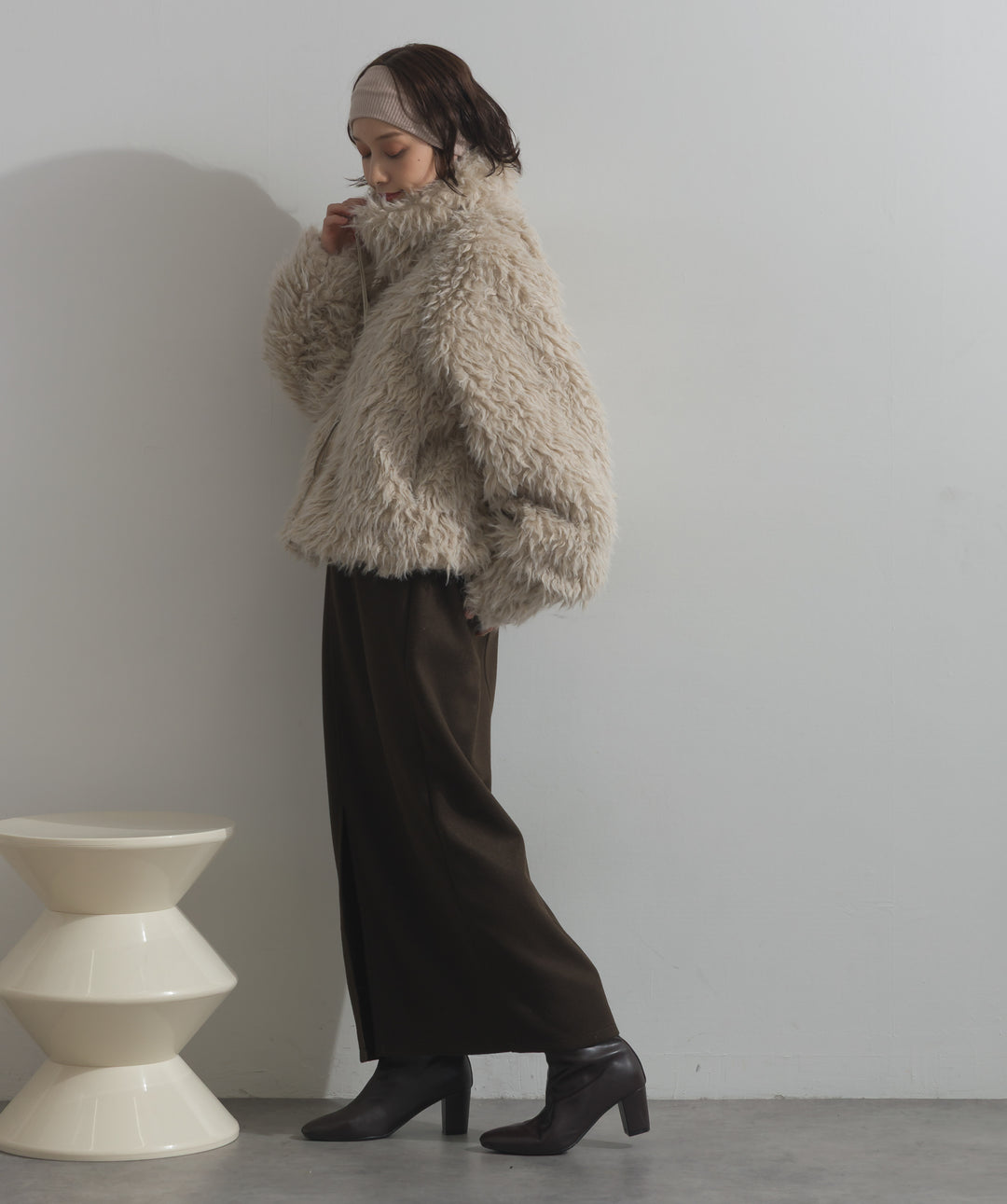 ミックスシープファースタンドブルゾン