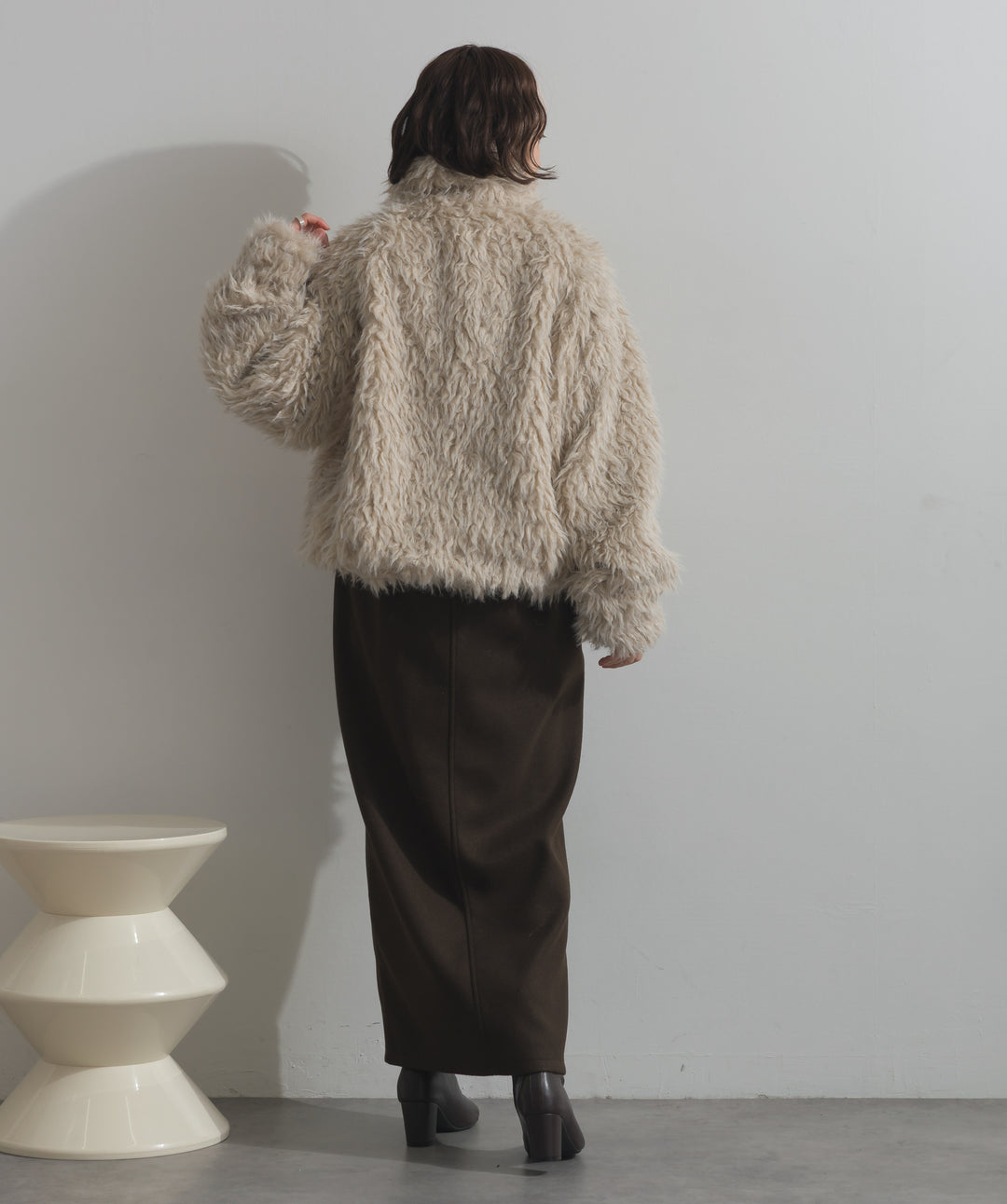 ミックスシープファースタンドブルゾン