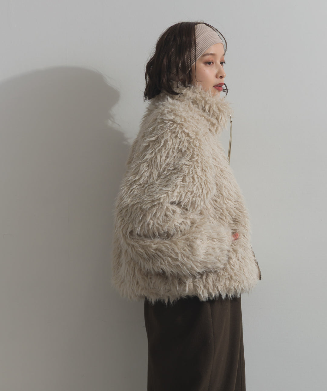 ミックスシープファースタンドブルゾン