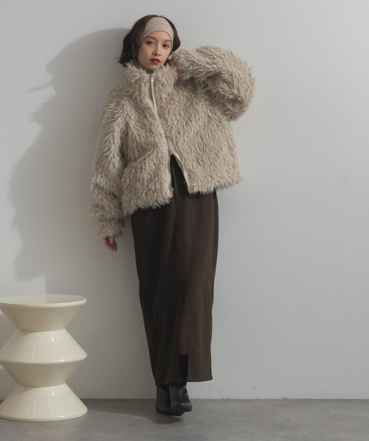 ミックスシープファースタンドブルゾン