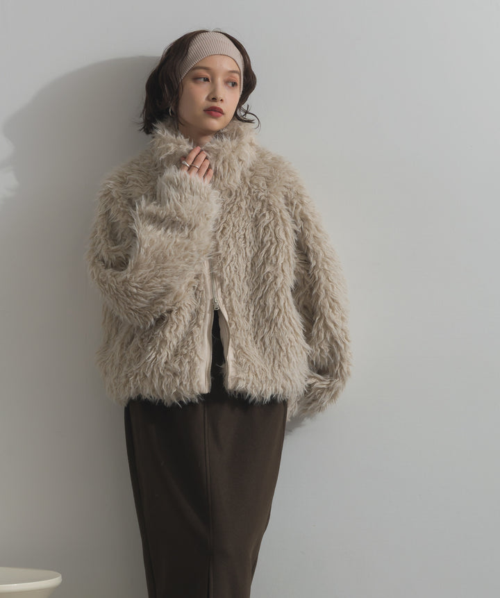 ミックスシープファースタンドブルゾン