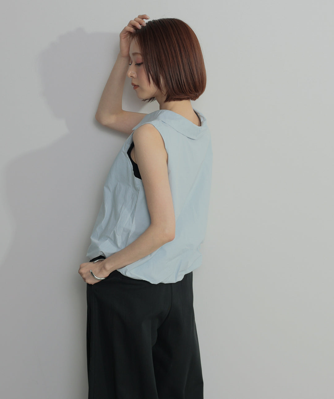 【SET】バルーンヘムシャツブラウス+タックワイドパンツ(2set)