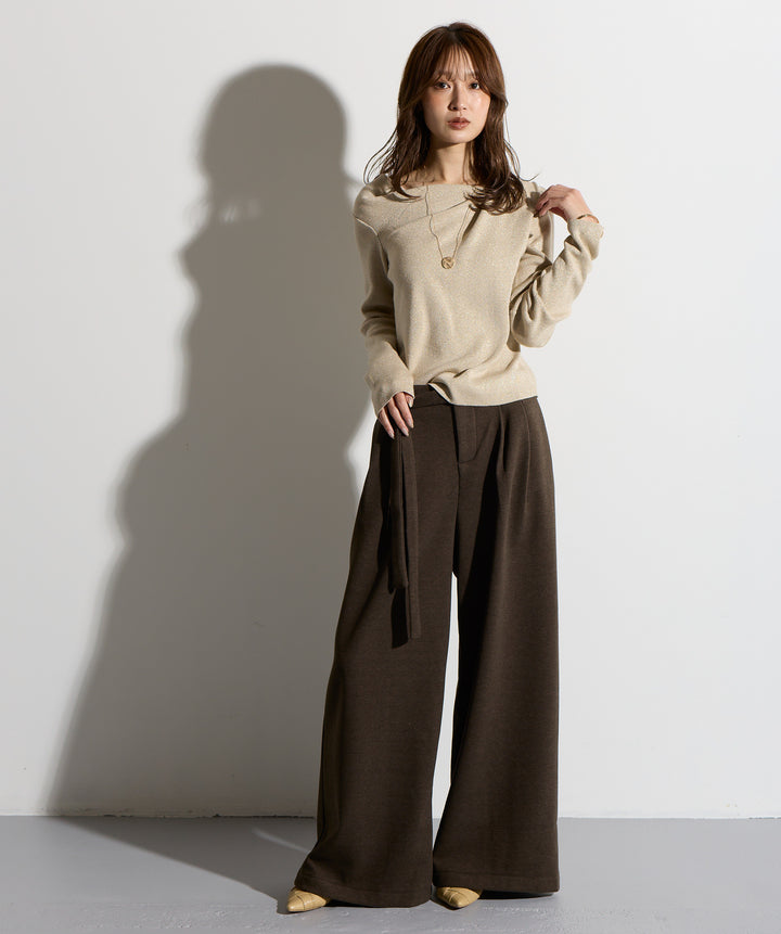 ウエストラップワイドパンツ