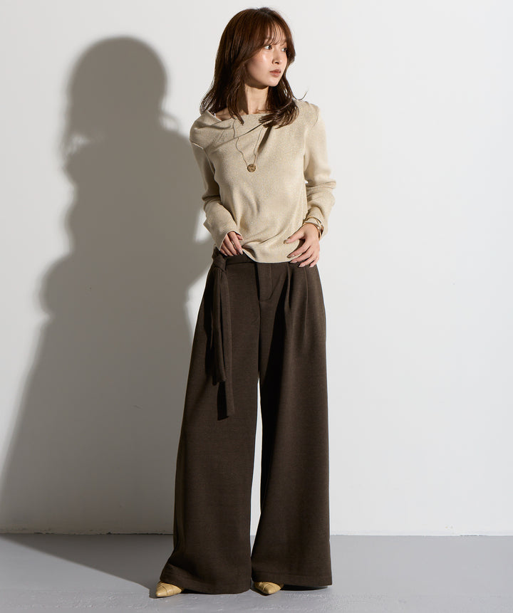 ウエストラップワイドパンツ