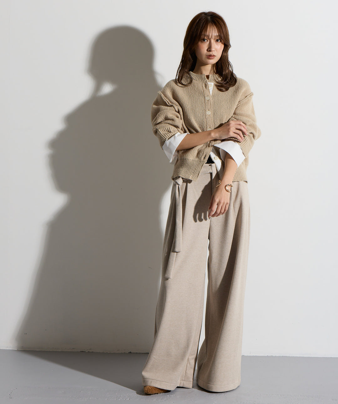 ウエストラップワイドパンツ