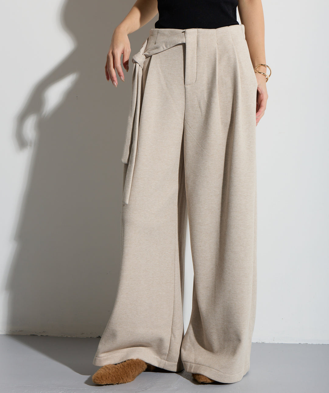 ウエストラップワイドパンツ