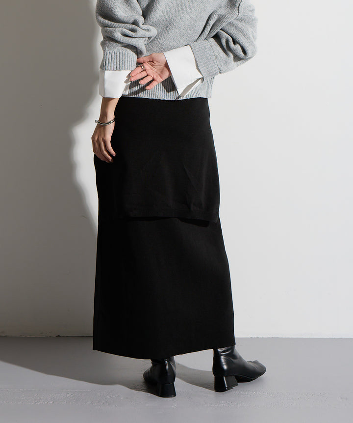 ウエストニットコンビスカート