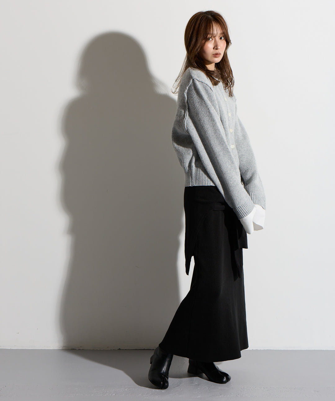 ウエストニットコンビスカート