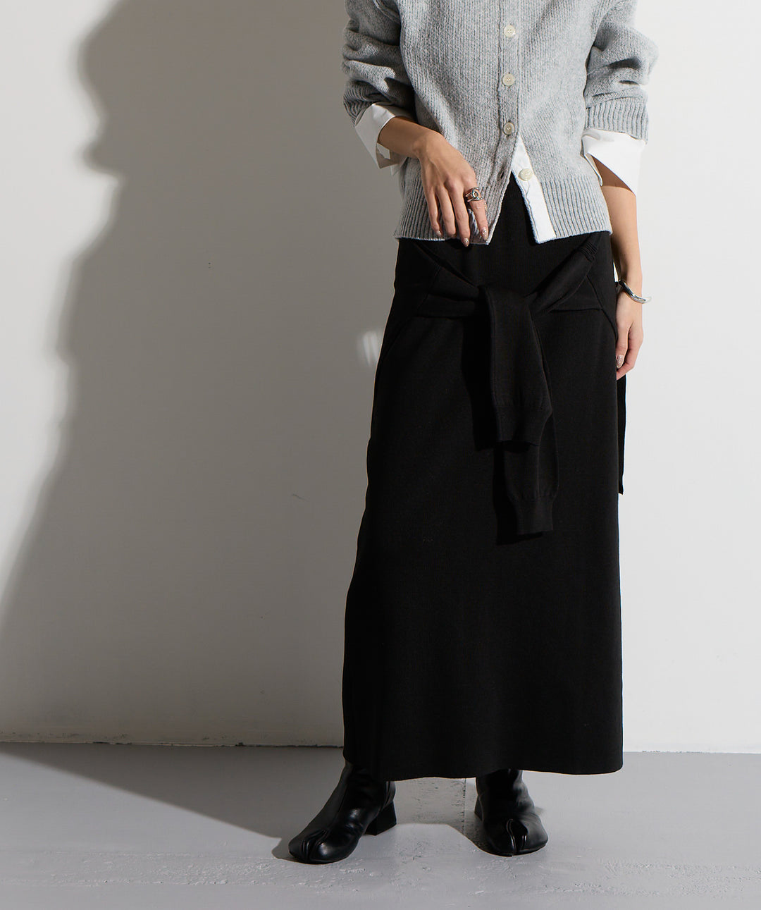 ウエストニットコンビスカート
