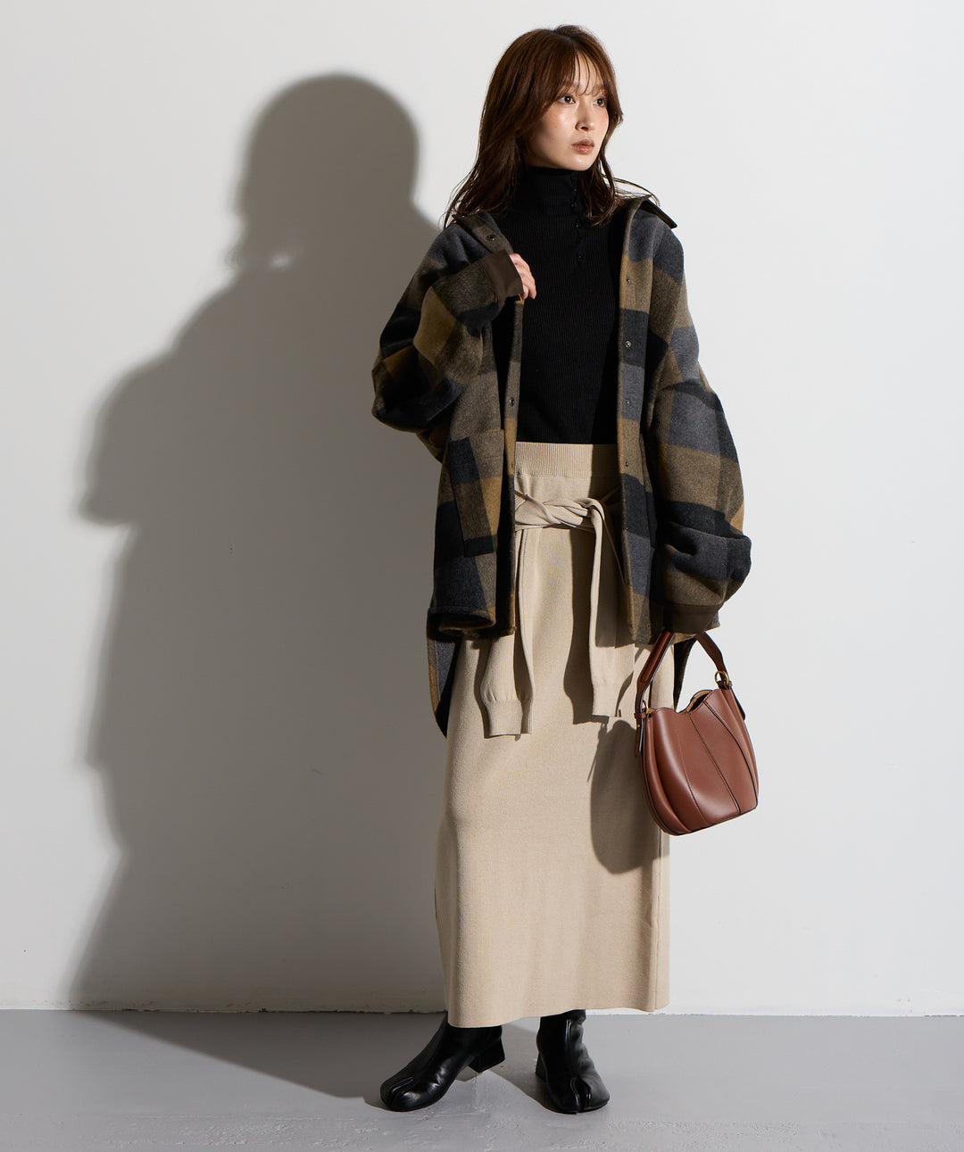 ウエストニットコンビスカート