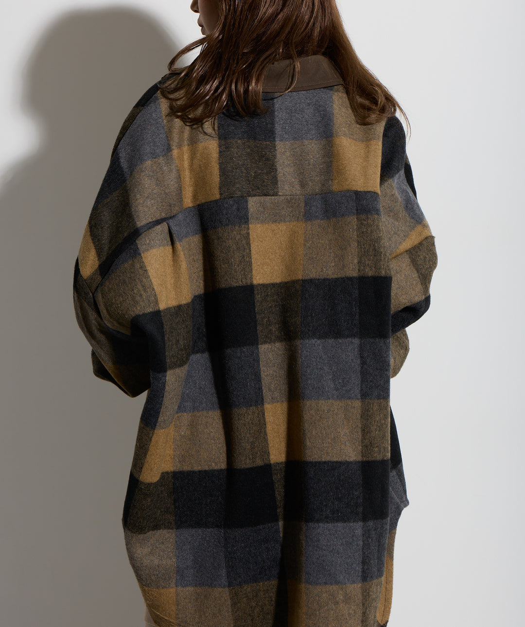 【SET】マルチチェックミドルコート＋ウエストニットコンビスカート