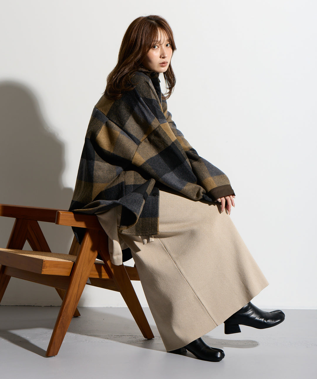 ウエストニットコンビスカート