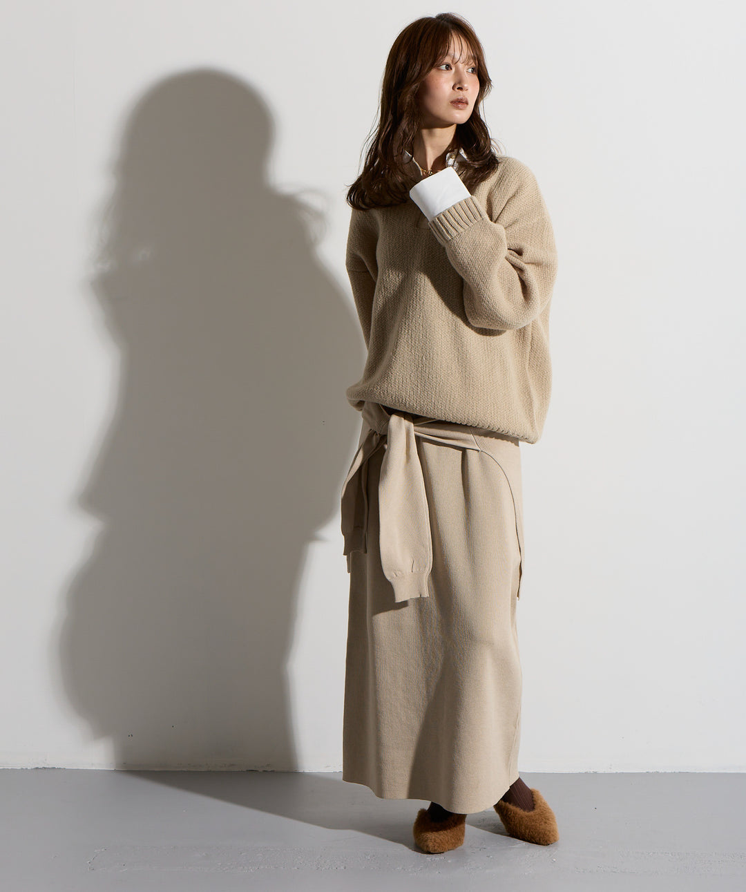 ウエストニットコンビスカート