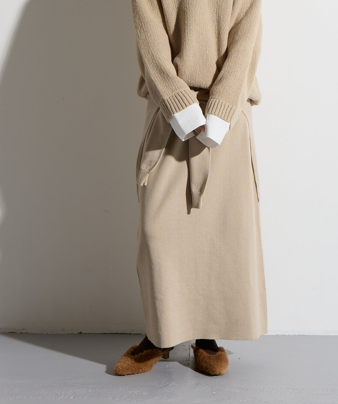 ウエストニットコンビスカート