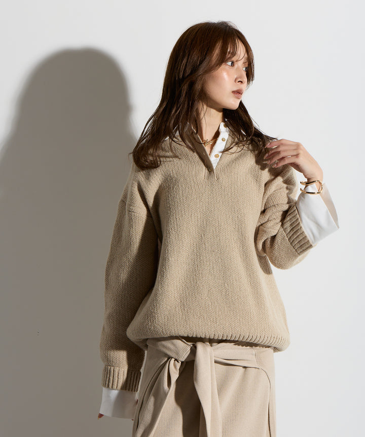 シャツドッキングニットポロ