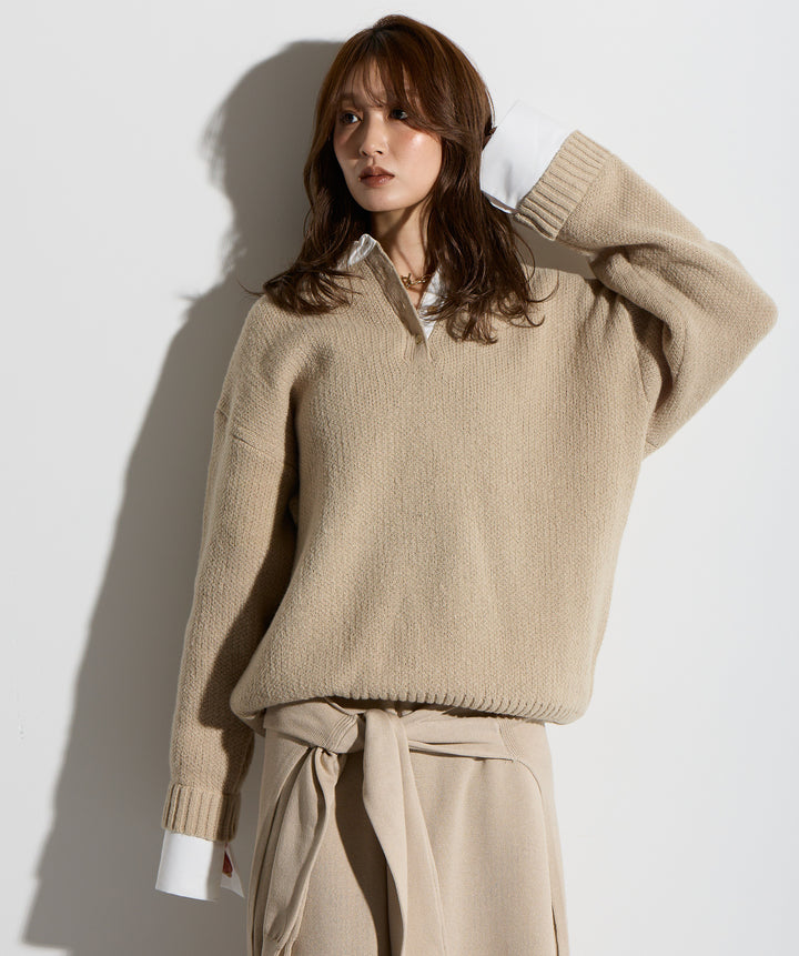 シャツドッキングニットポロ