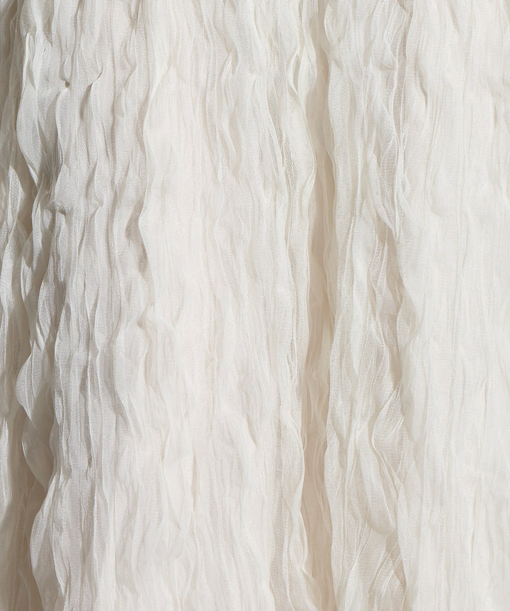 【SET】シャツドッキングニットポロ＋ワッシャーレーススカート