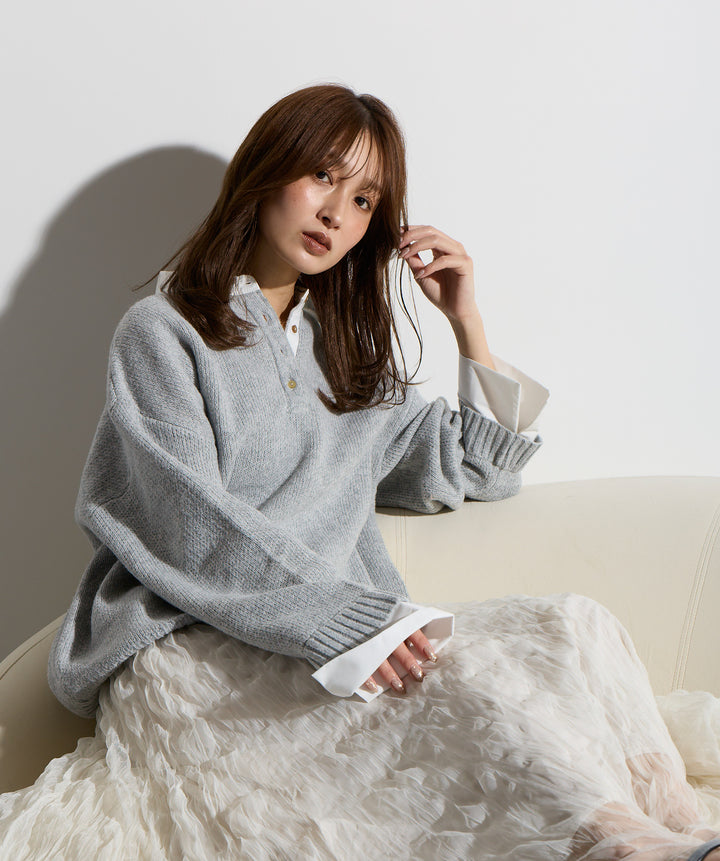 シャツドッキングニットポロ