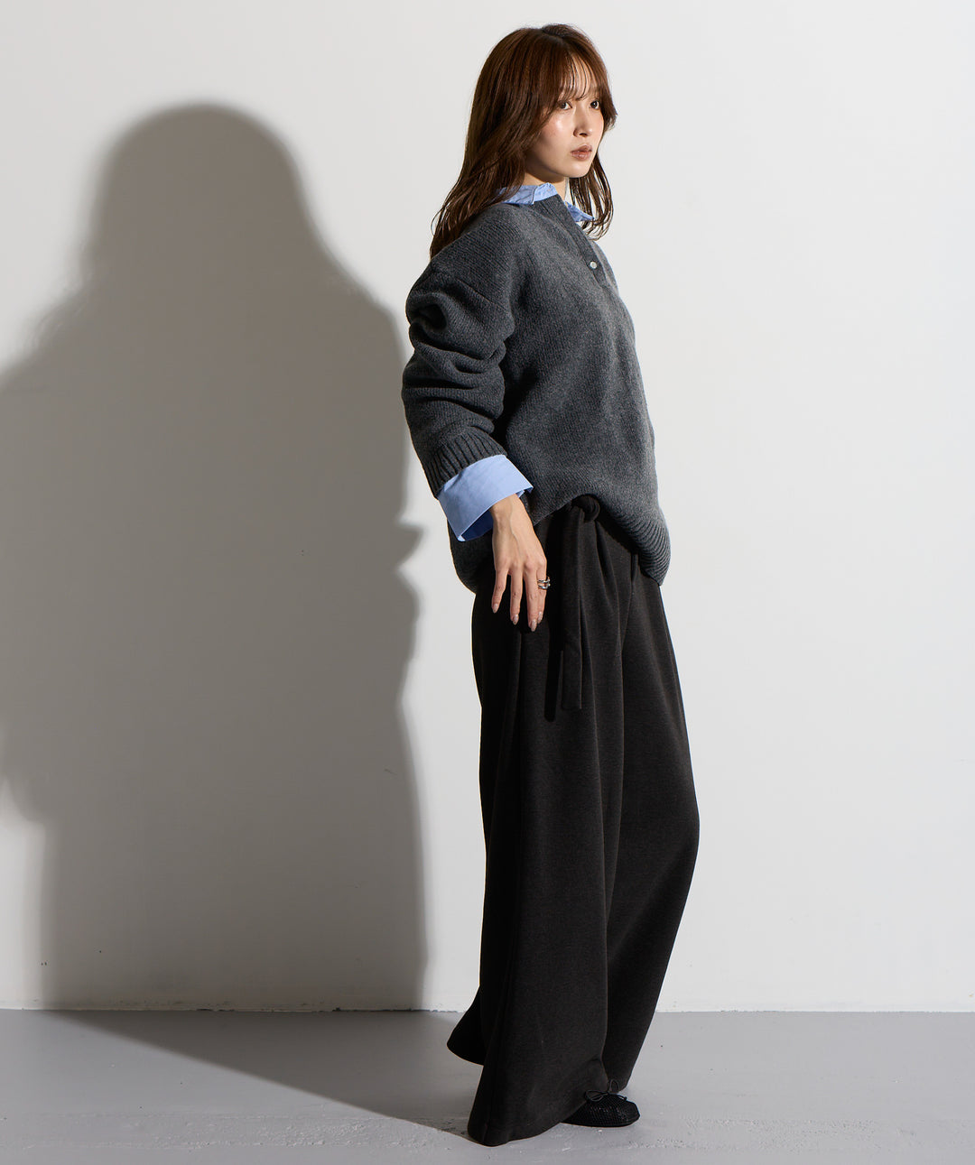 ウエストラップワイドパンツ