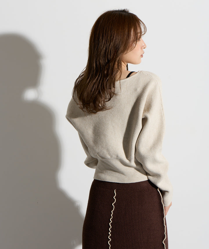 ウエスト切替デザインニット