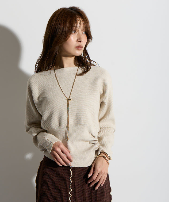 ウエスト切替デザインニット