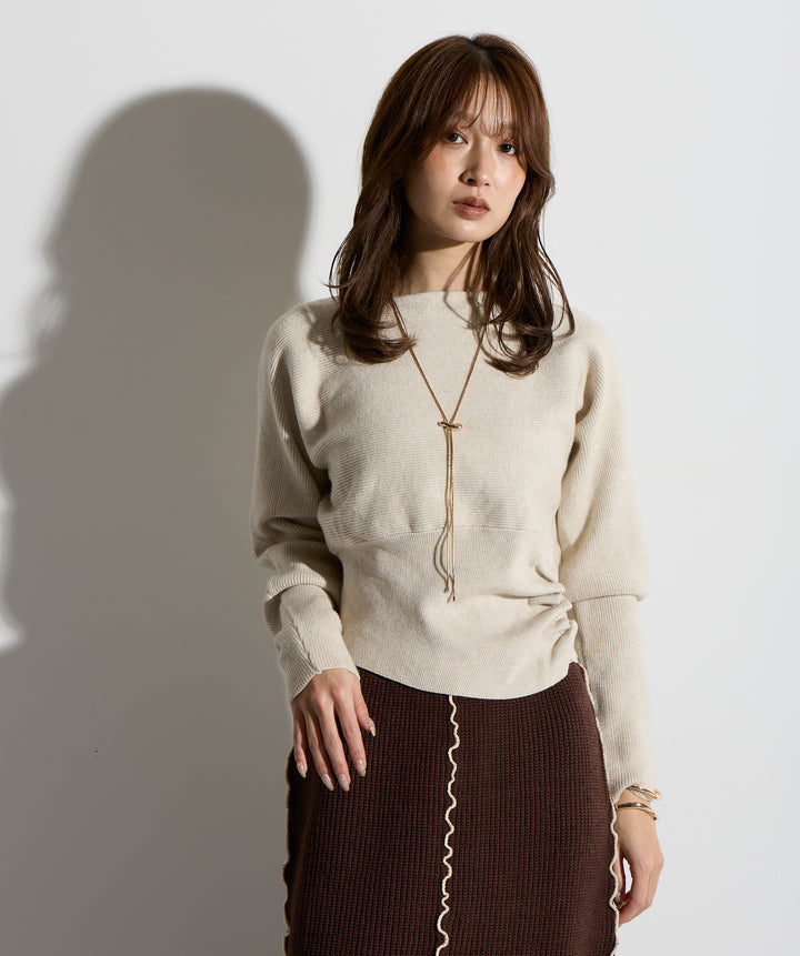 ウエスト切替デザインニット