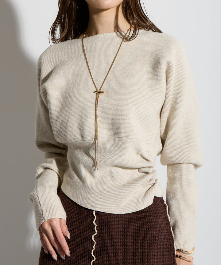 ウエスト切替デザインニット