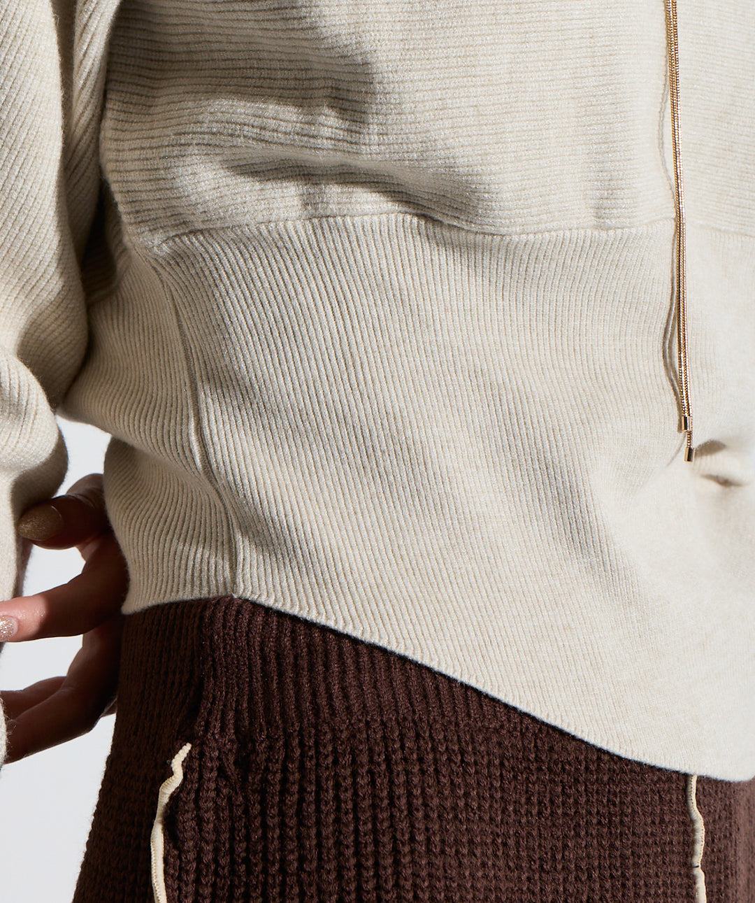 ウエスト切替デザインニット