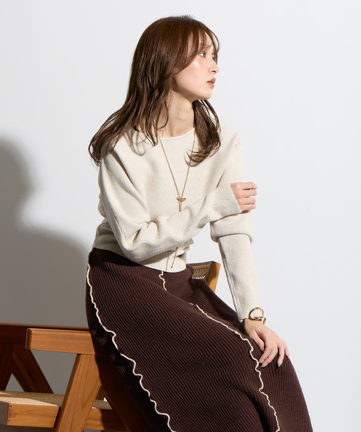 ウエスト切替デザインニット