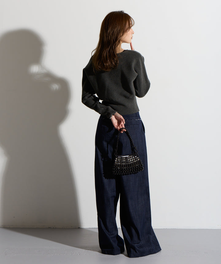 ウエスト切替デザインニット