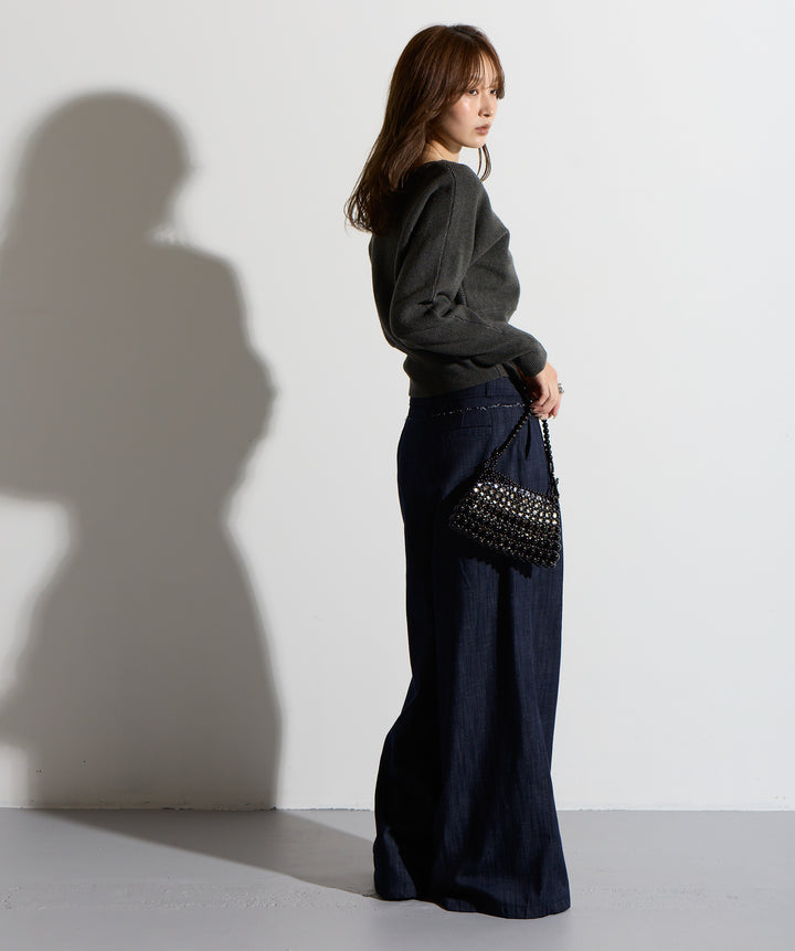 ウエスト切替デザインニット