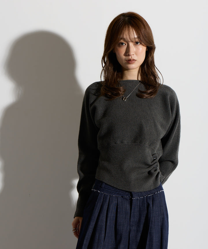 ウエスト切替デザインニット