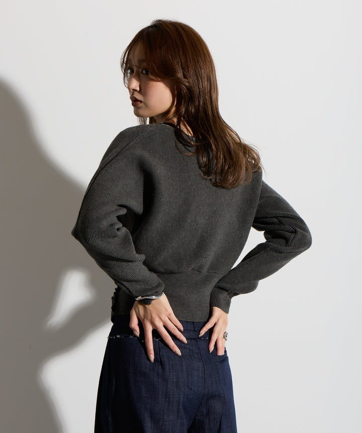 ウエスト切替デザインニット