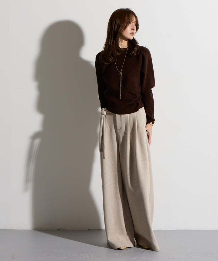 ウエスト切替デザインニット