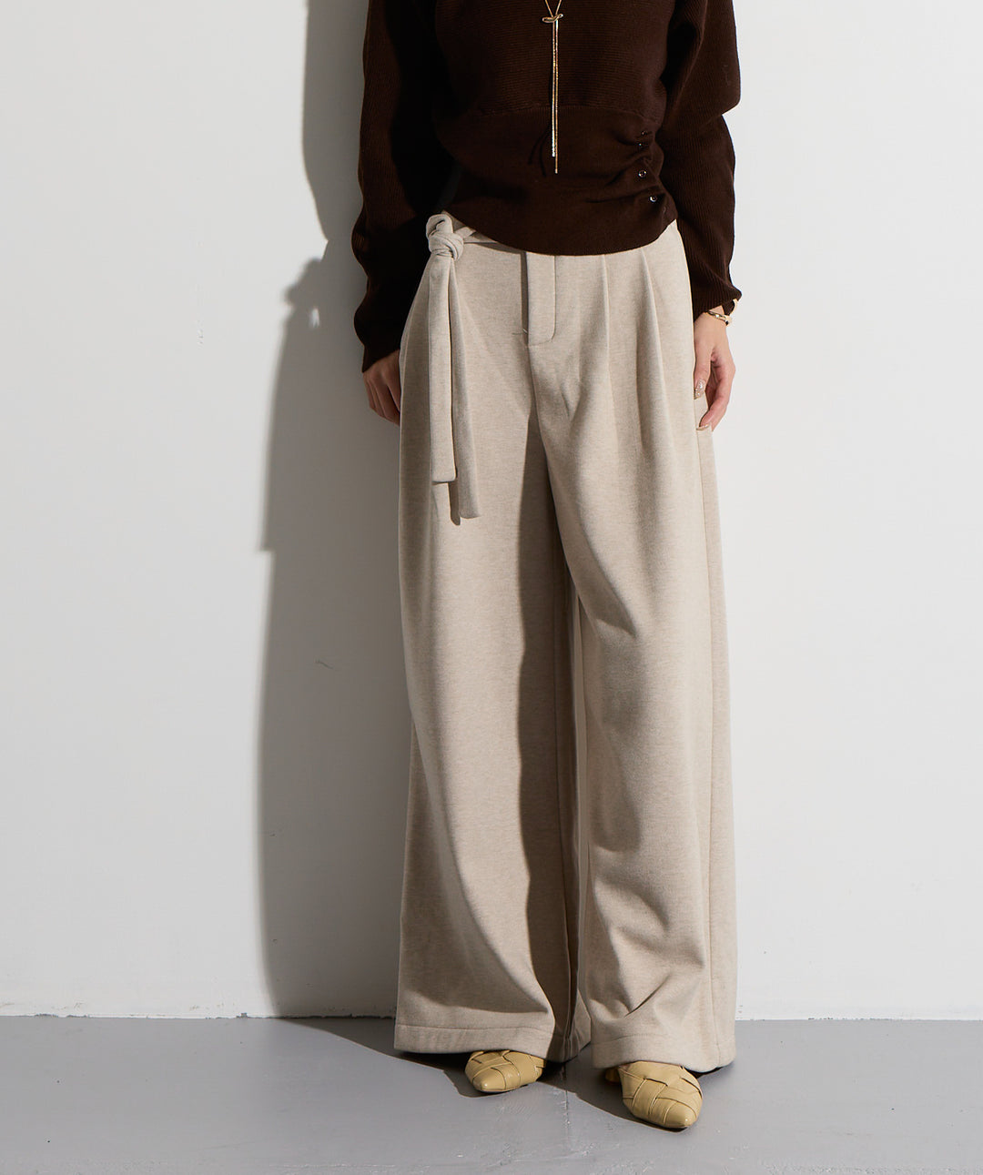 ウエストラップワイドパンツ