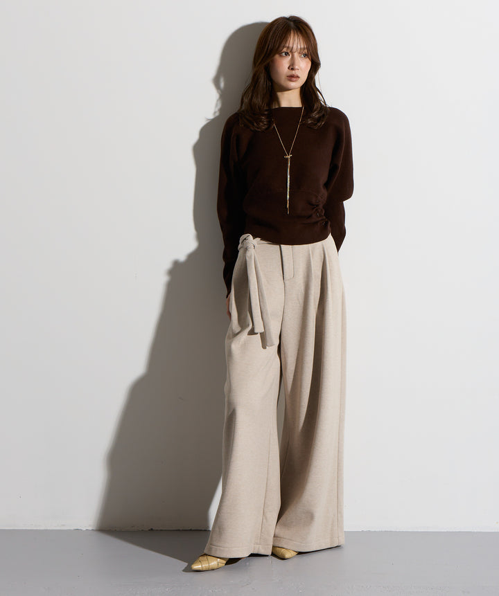 ウエスト切替デザインニット