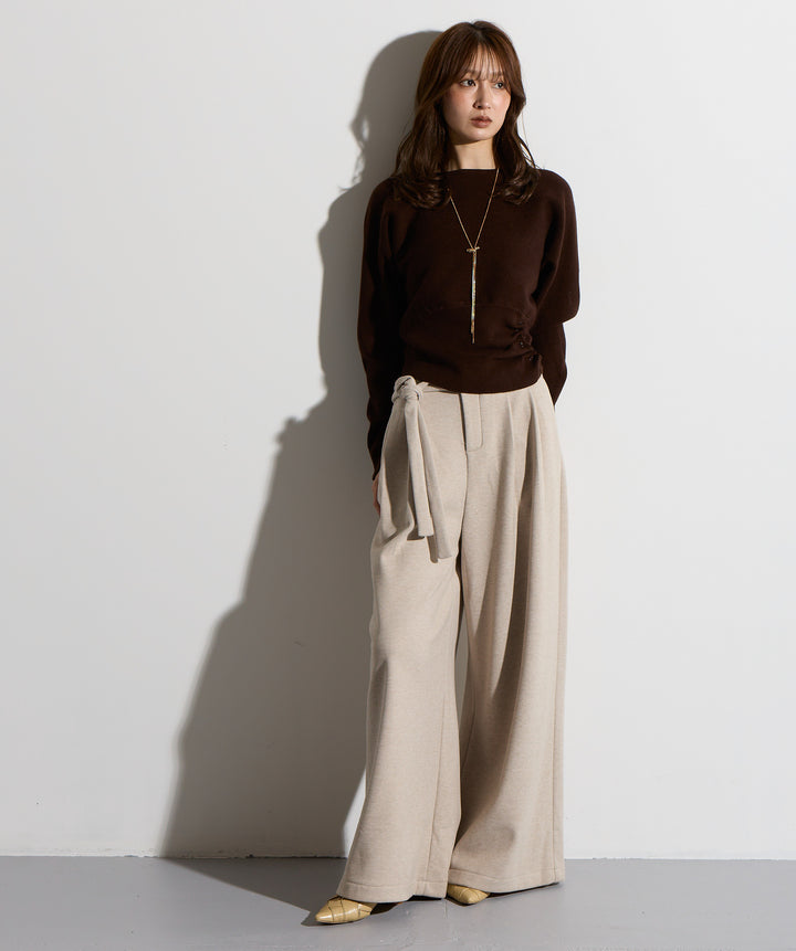 ウエストラップワイドパンツ