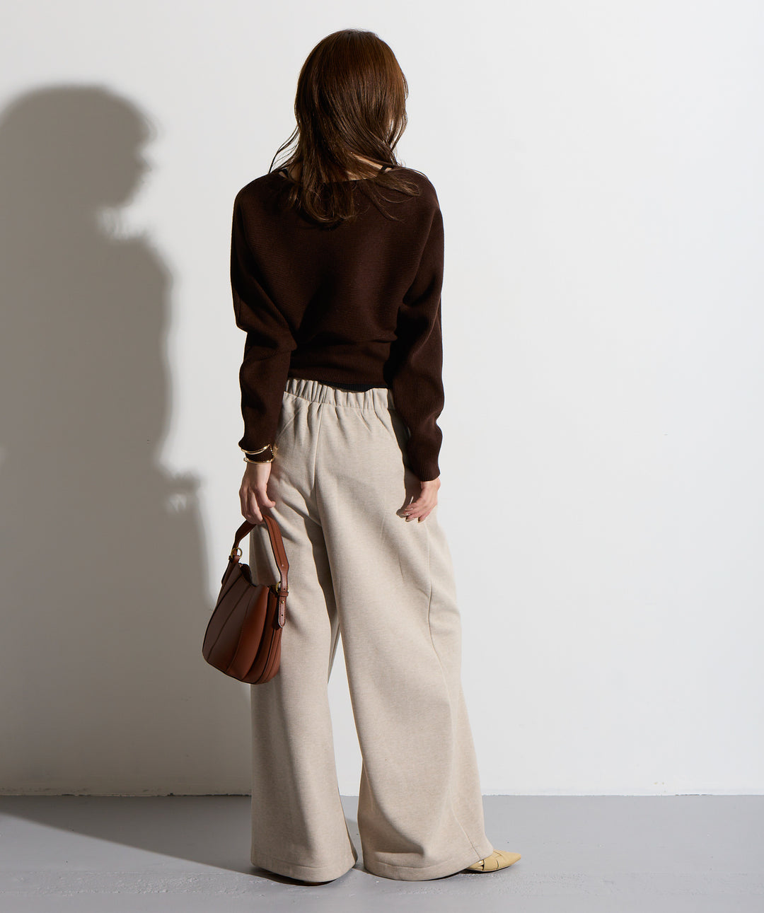 ウエスト切替デザインニット