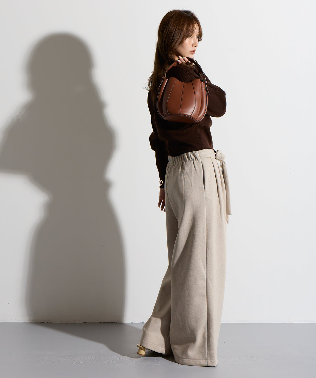 ウエストラップワイドパンツ