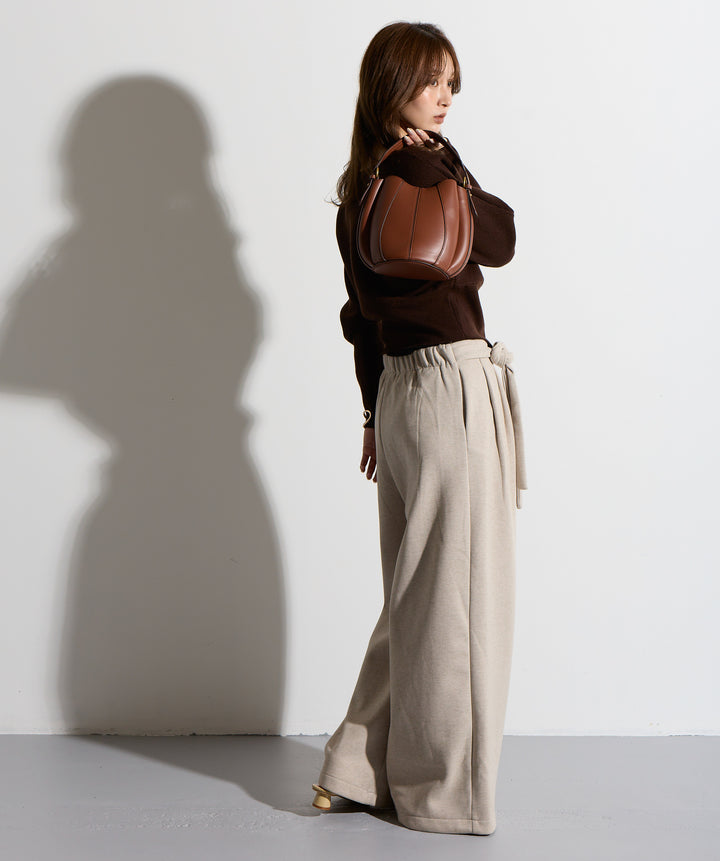 ウエストラップワイドパンツ